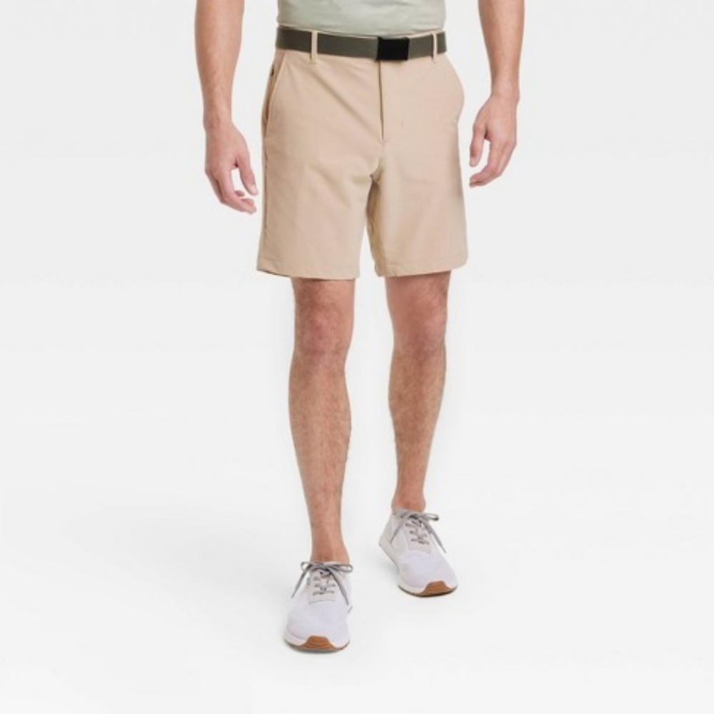 Men's All In Motion 8" Golf Shorts, Light Khaki